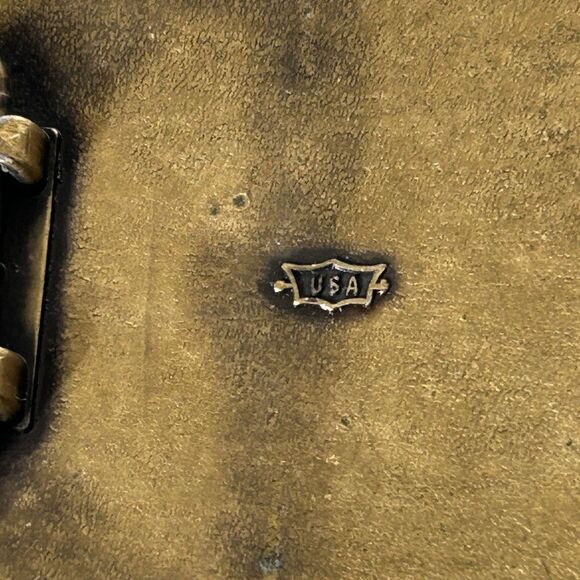 Vintage Electric Power Lineman in Snowshoes‎ Snow Storm Brass Belt Buckle 1970's - Picture 6 of 8